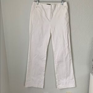 EllaVie White Wide-leg Chino Women’s Pants Cotton Blend Pockets Size 10